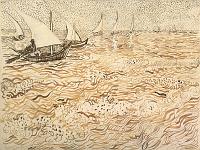 Barques sur la mer aux Saintes-Marie-de-la-mer 1888